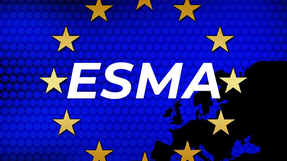 Флагът на Европейския Съюз с надпис "ESMA"