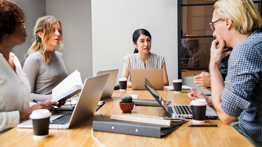 People having a business meeting