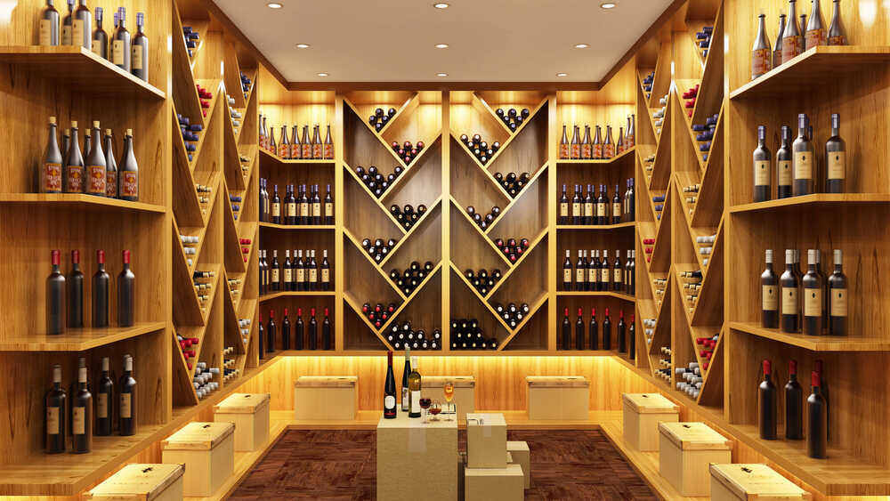 luxurious wine cellar