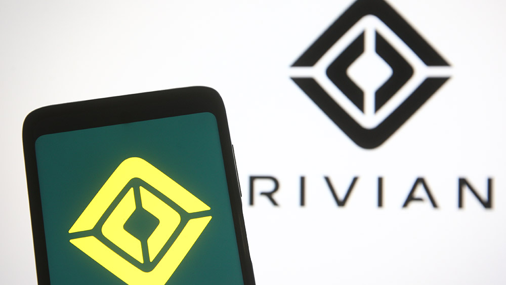 Rivian logo on mobile phone screen