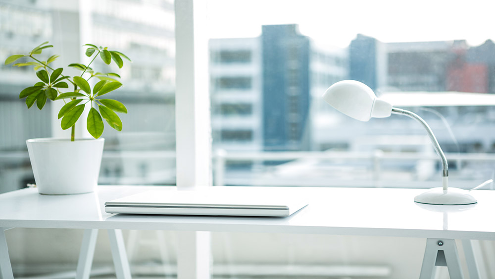 Picture of empty office desk